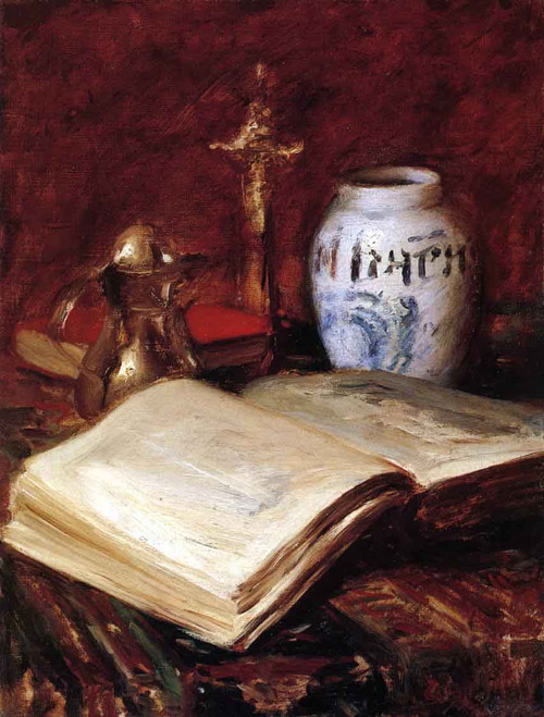 The Old Book By William Merritt Chase