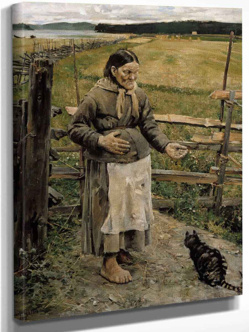 The Old Woman And The Cat By Akseli Gallen Kallela