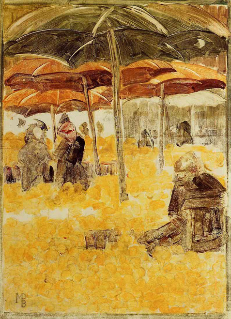 The Orange Market By Maurice Prendergast By Maurice Prendergast