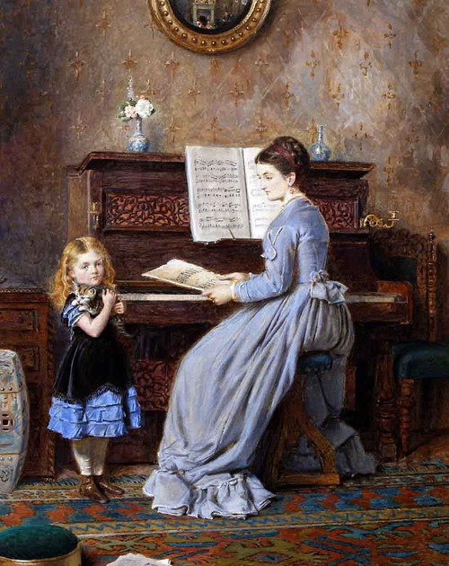 The Piano Lesson By George Goodwin Kilburne By George Goodwin Kilburne