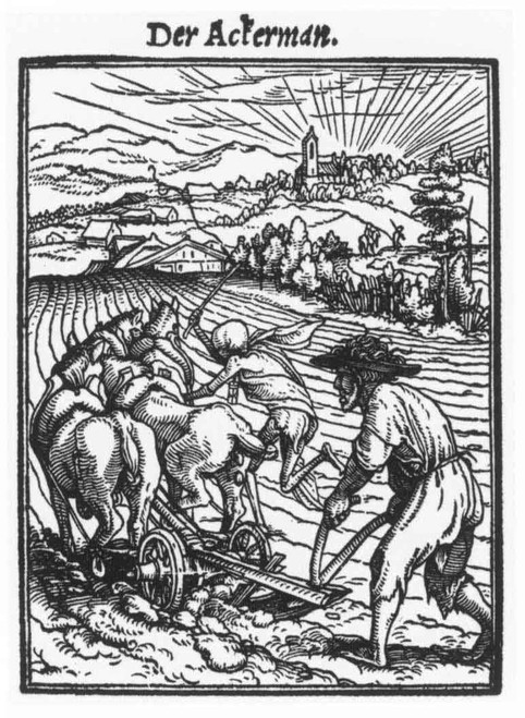 The Plowman From Dance Of Death By Hans Holbein The Younger  By Hans Holbein The Younger