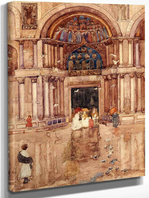 The Porch With The Old Mosaics, St. Marks, Venice By Maurice Prendergast By Maurice Prendergast