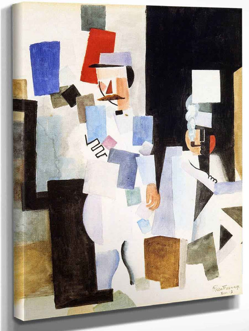 The Postman In A Shelter With A Friend By Roger De La Fresnaye