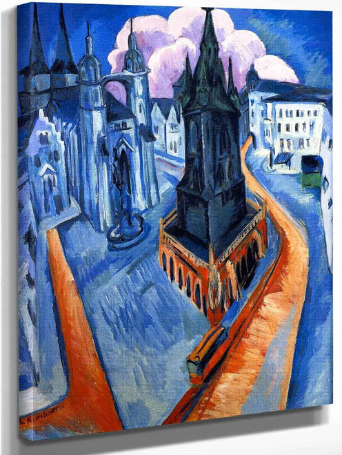 The Red Tower At Halle By Ernst Ludwig Kirchner By Ernst Ludwig Kirchner