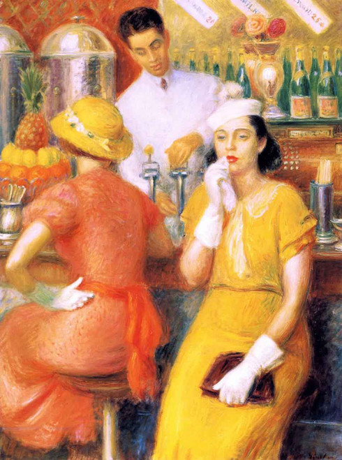 The Soda Fountain By William James Glackens  By William James Glackens