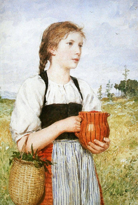 The Strawberry Girl1 By Albert Anker