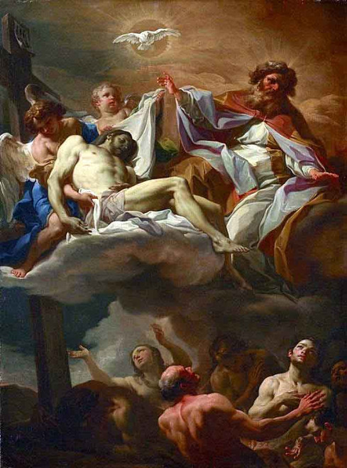 The Trinity With Souls In Purgatory By Corrado Giaquinto By Corrado Giaquinto