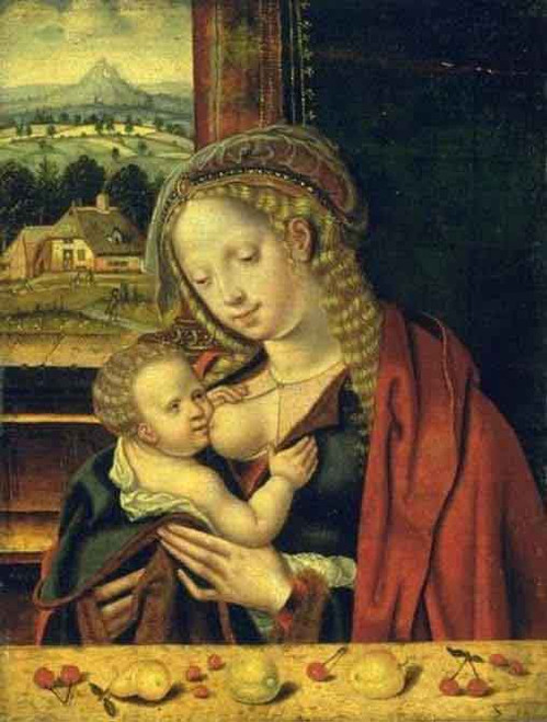 The Virgin Suckling The Infant Jesus By Joos Van Cleve By Joos Van Cleve