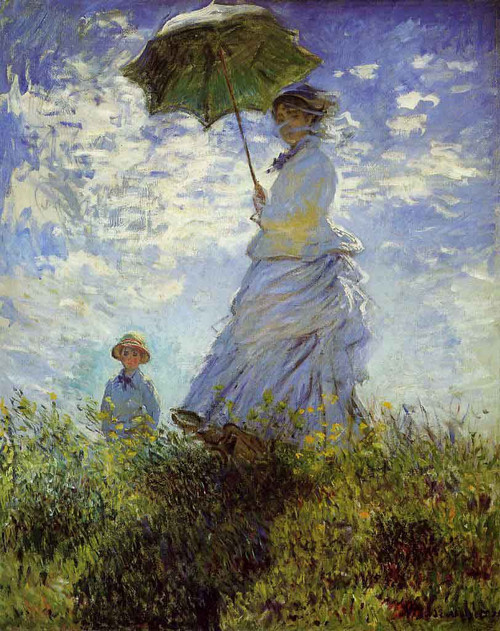The Walk, Woman With A Parasol By Claude Oscar Monet