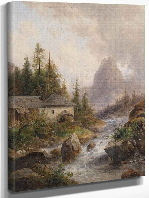 The Water Mill By Emil Barbarini  By Emil Barbarini