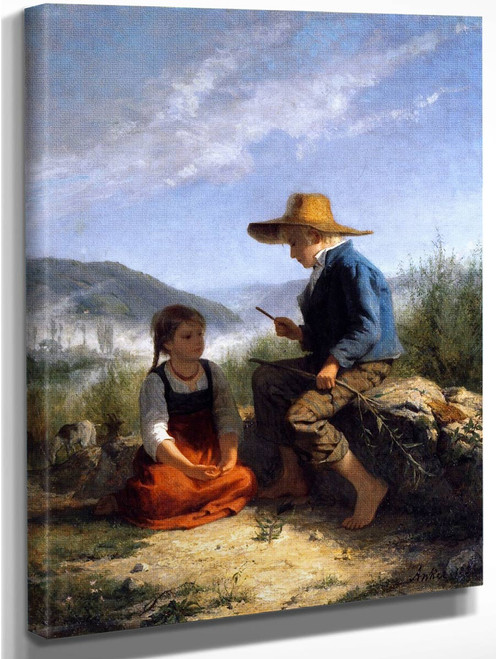 The Whistle Carver By Albert Anker