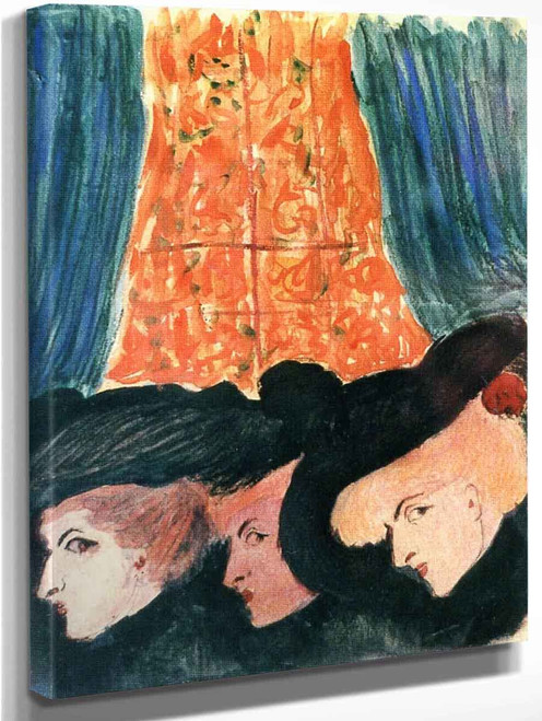 Three Women At The Theater By Marianne Von Werefkin