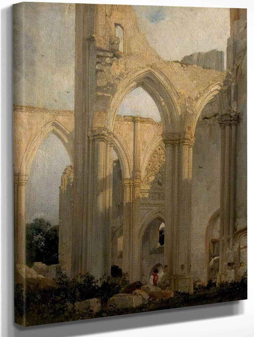 Transept Ruins Of The Abbey St Bertin, St Omer, France By Richard Parkes Bonington
