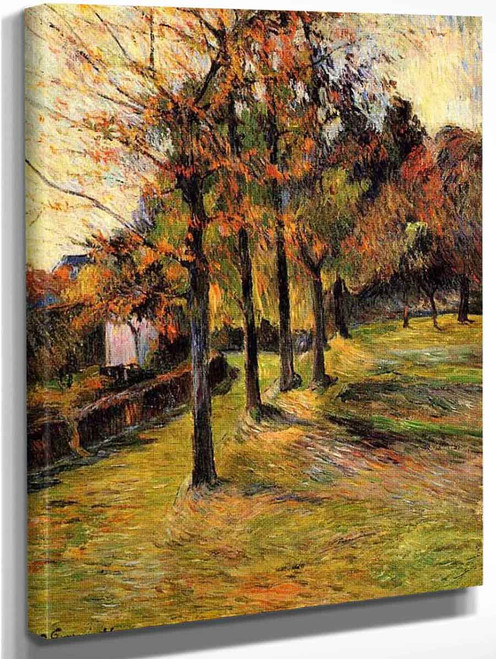 Tree Lined Road, Rouen By Paul Gauguin