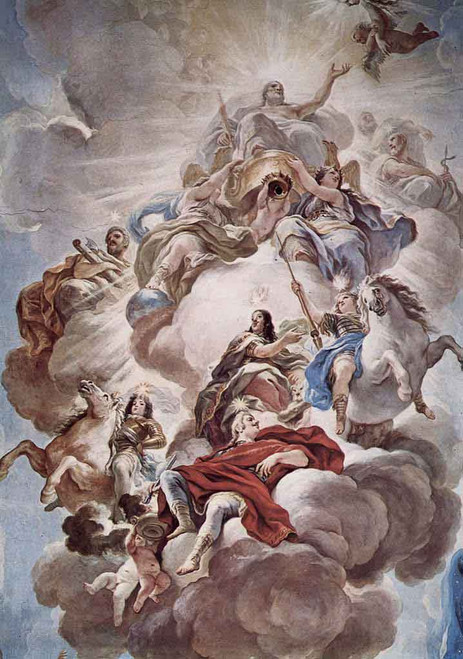 Triumph Of The Medici In The Clouds Of Mount Olympus By Luca Giordano, Aka Luca Fa Presto By Luca Giordano