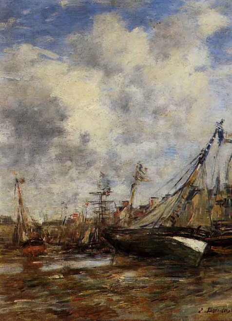 Trouville, Low Tide 1 By Eugene Louis Boudin