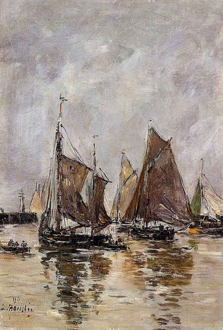 Trouville, Sardine Boats Getting Underway By Eugene Louis Boudin