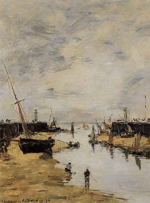 Trouville, The Jettys, Low Tide 2 By Eugene Louis Boudin