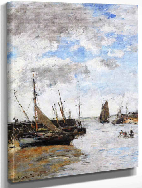 Trouville, The Jettys At Low Tide 1 By Eugene Louis Boudin