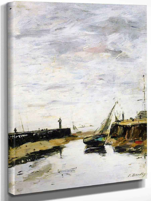 Trouville, The Jettys At Low Tide By Eugene Louis Boudin