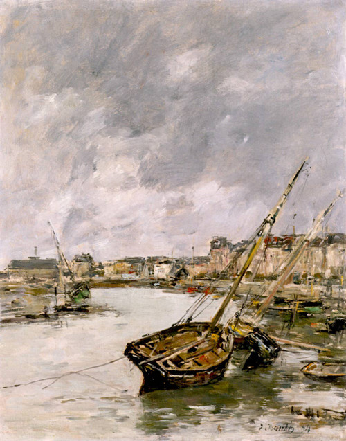 Trouville, The Port, Low Tide 1 By Eugene Louis Boudin