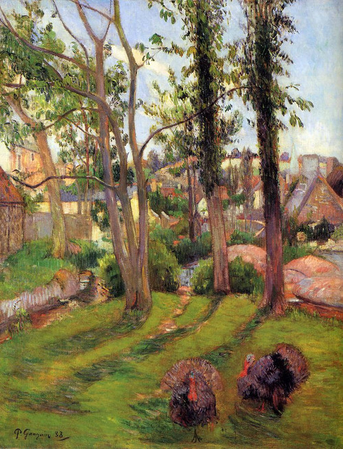Turkeys, Pont Aven  By Paul Gauguin