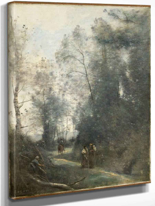 Turn In The Road By Jean Baptiste Camille Corot