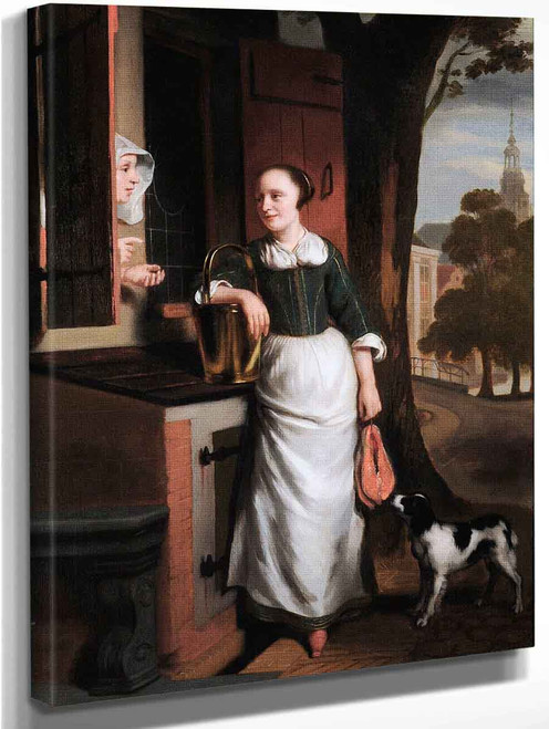 Two Chattering Housewives By Nicolaes Maes, Aka Nicolaes Maas