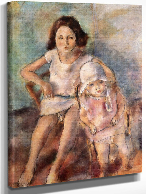 Two Children By Jules Pascin
