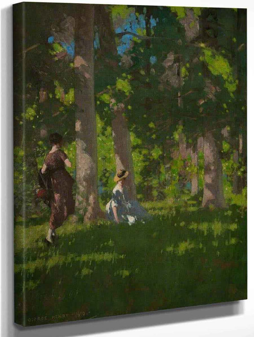 Two Girls In A Wood By George Henry, R.A., R.S.A., R.S.W.  By George Henry, R.A., R.S.A., R.S.W.