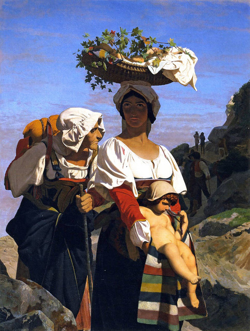 Two Italian Peasant Women And An Infant By Jean Leon Gerome