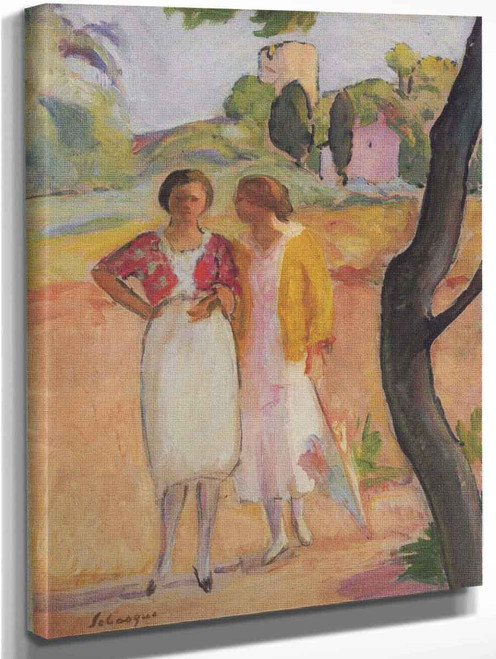 Two Ladies On A Stroll By Henri Lebasque By Henri Lebasque