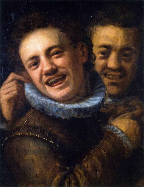 Two Laughing Men By Hans Von Aachen By Hans Von Aachen