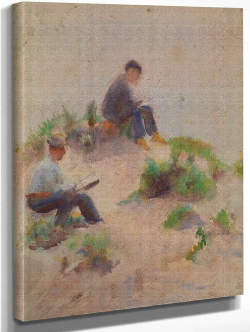 Two Men Sketching By Thomas P. Anshutz