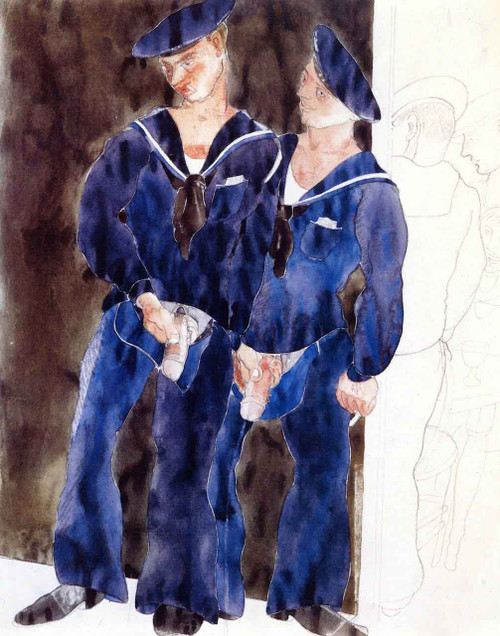 Two Sailors Urinating By Charles Demuth By Charles Demuth