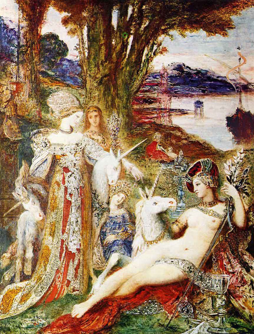 Unicorns By Gustave Moreau