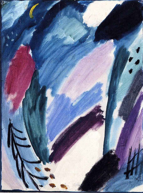 Variation Frosty Night With Crescent Moon  By Alexei Jawlensky By Alexei Jawlensky