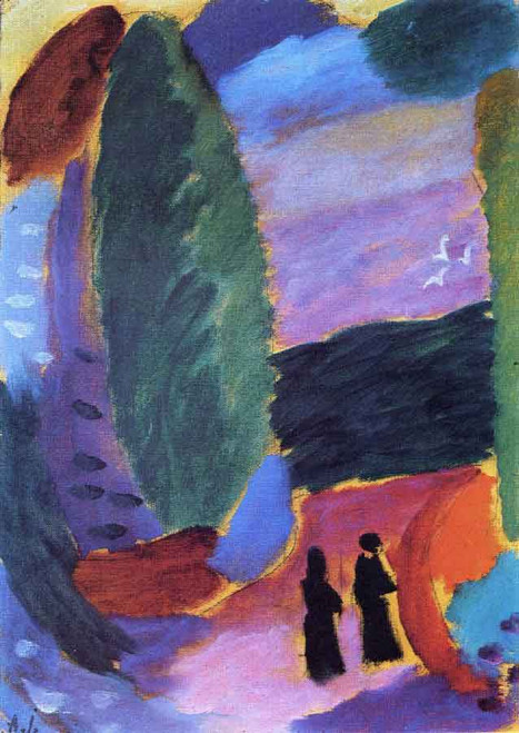 Variation Two Figures In Autumn By Alexei Jawlensky By Alexei Jawlensky