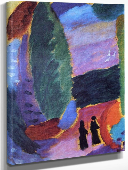 Variation Two Figures In Autumn By Alexei Jawlensky By Alexei Jawlensky