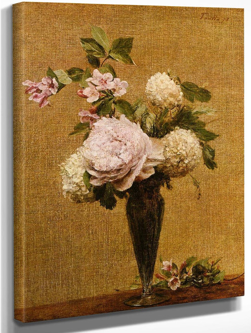 Vase Of Peonies And Snowballs By Henri Fantin Latour By Henri Fantin Latour