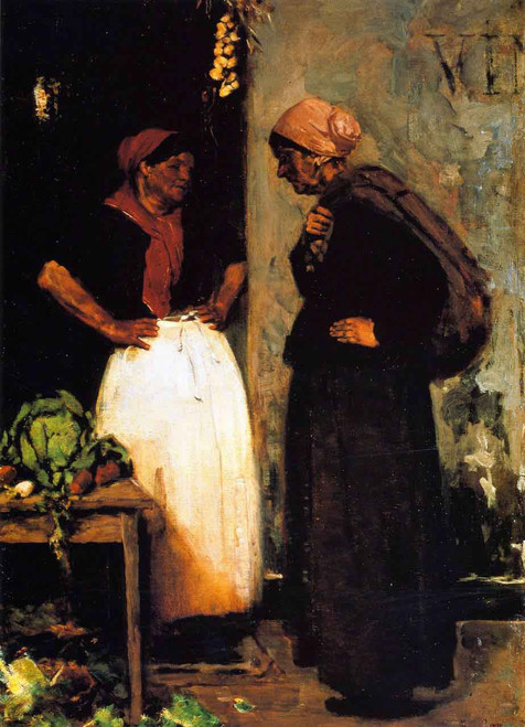 Vegetable Vendor Market Scene By Max Liebermann By Max Liebermann
