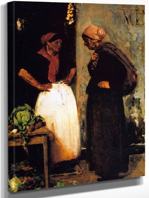 Vegetable Vendor Market Scene By Max Liebermann By Max Liebermann