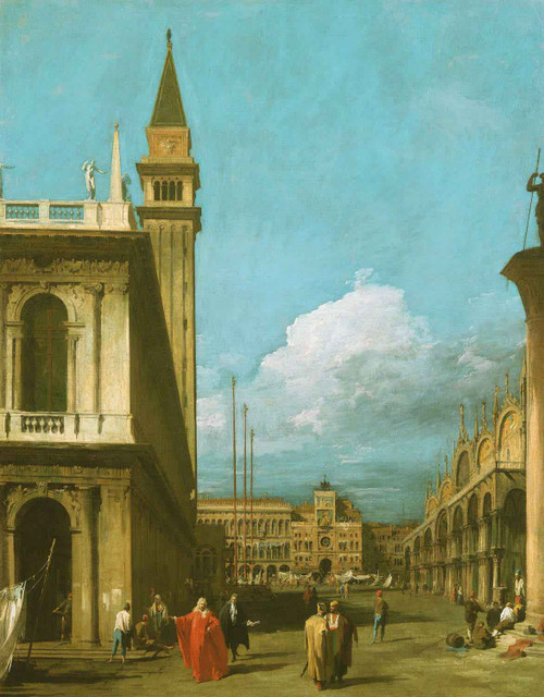 Venice The Piazzetta Towards The Torre Dell Olorogio By Canaletto By Canaletto