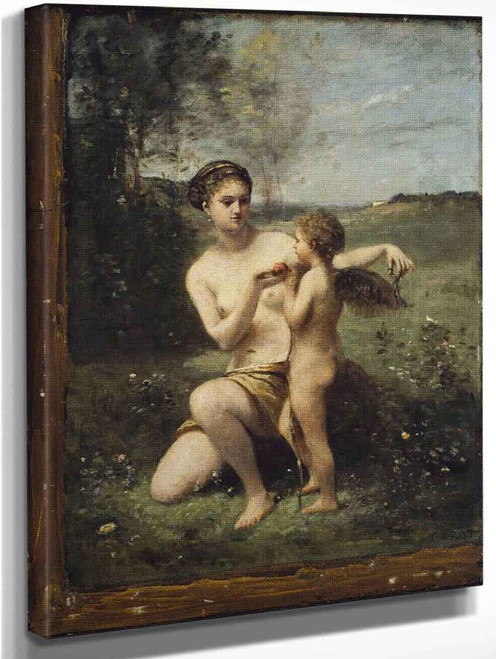 Venus Clipping Cupids Wings By Jean Baptiste Camille Corot