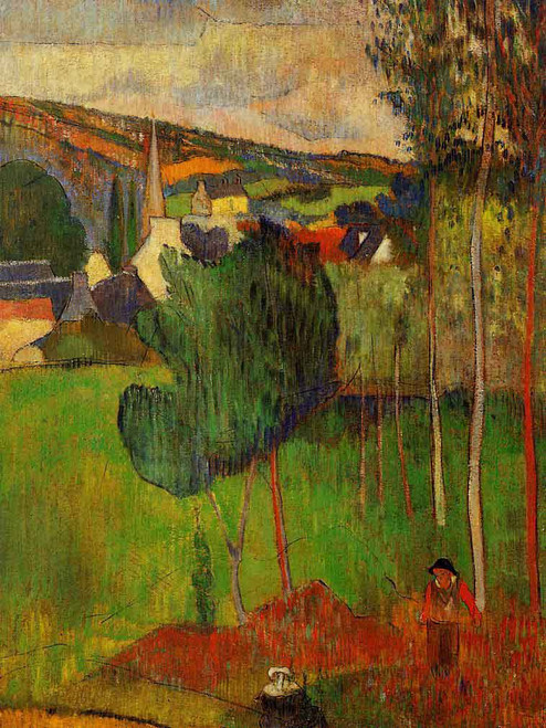 View Of Pont Aven From Lezaven By Paul Gauguin