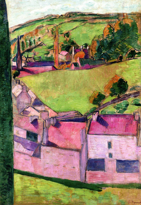 View Of Pont Aven  By Emile Bernard