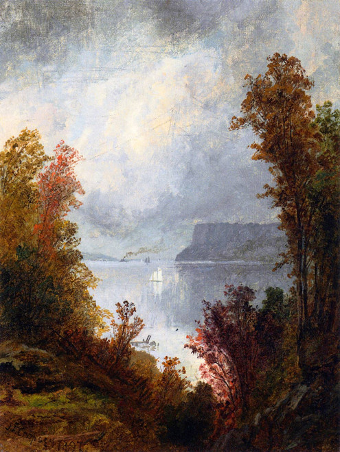 View Of The Hudson River, Autumn By Jasper Francis Cropsey By Jasper Francis Cropsey