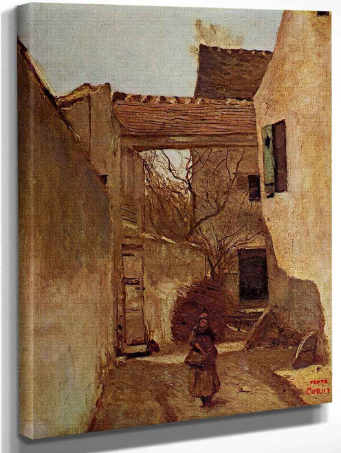 Village Corner, Ecouen  By Jean Baptiste Camille Corot