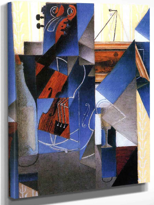 Violin And Engraving By Juan Gris