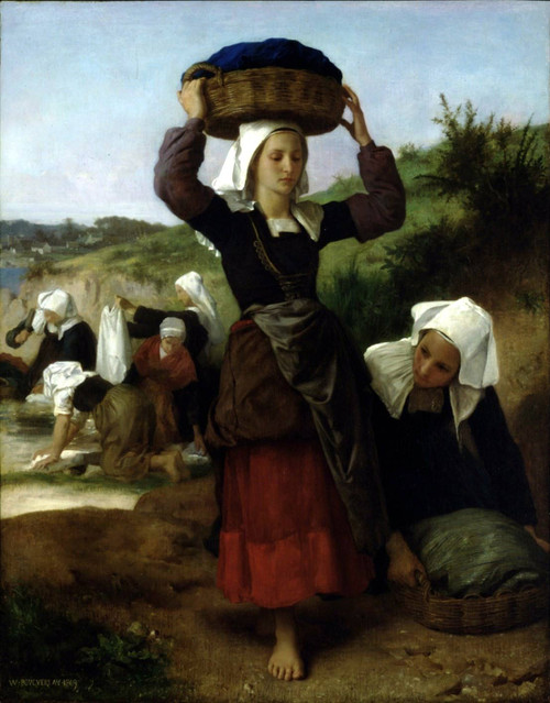 Washerwomen Of Fouesnant By William Bouguereau